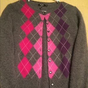 Argyle cashmere cardigan